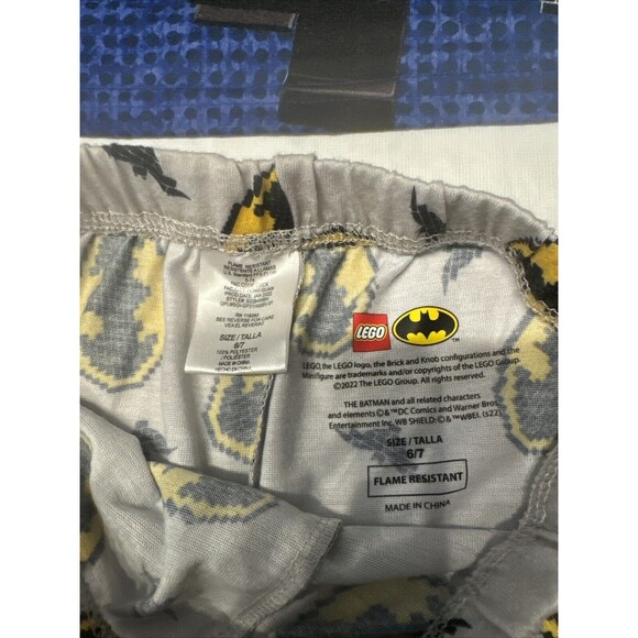 Lego Batman Boys 2 Piece Pj Short Set.  Size 6/7. Black Yellow Blue - Picture 4 of 11
